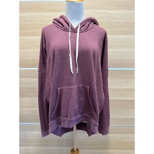 Brandy melville john galt Oversized Hooded Sweatshirt Maroon Pullover OS SOFT!!